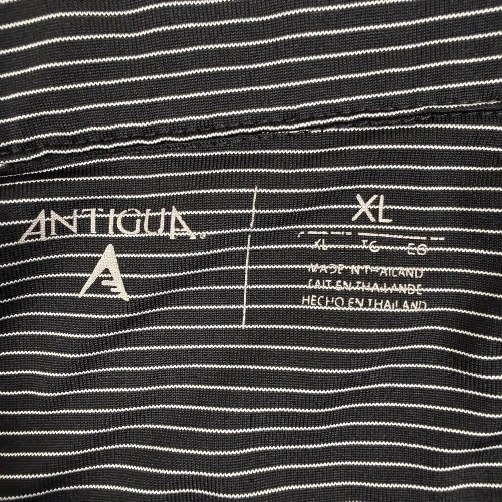 Antigua Pittsburgh Steelers Mens XL Polo Shirt Black White Striped Golf NFL